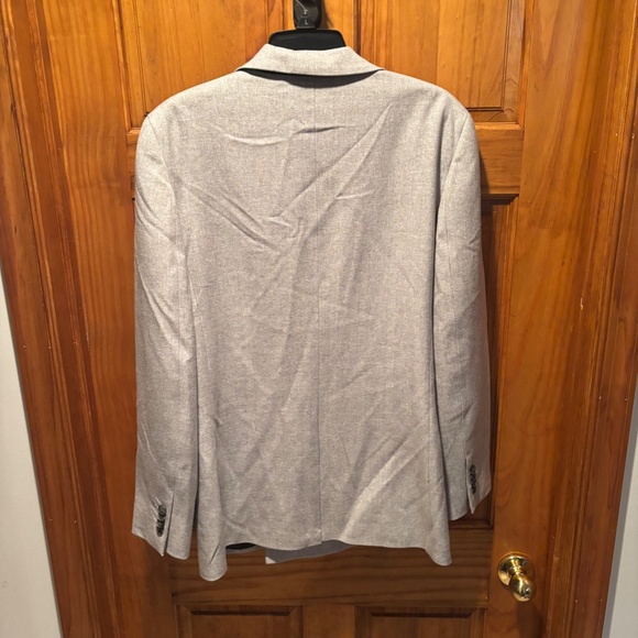 Topman Single Button Double Breasted Blazer Suit Jacket in Light Grey 36R NWOT - Picture 3 of 6